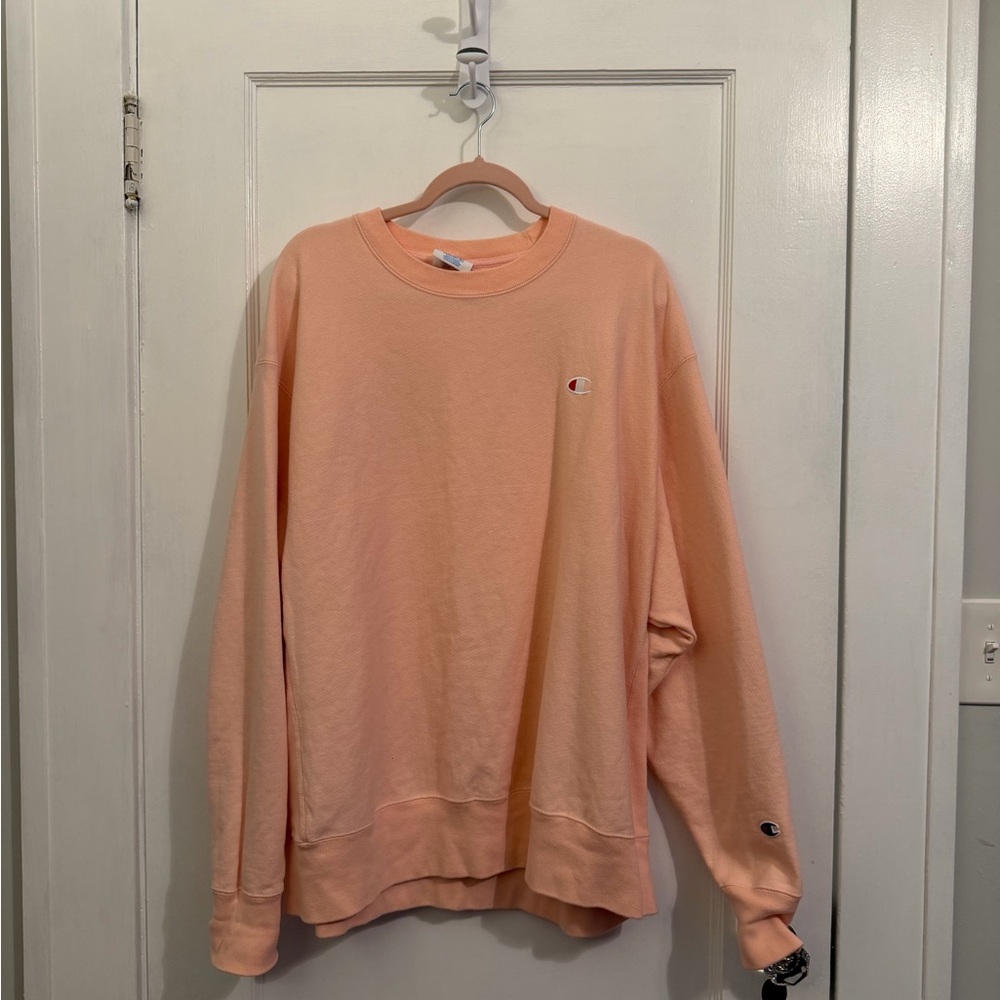 Peach Champion Men's Crewneck Sweater